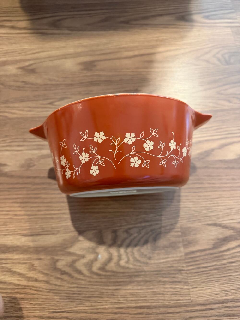 Pyrex Rust Red Trailing Flowers 474-B Casserole Cinderella Server Dish Bowl 1.5L